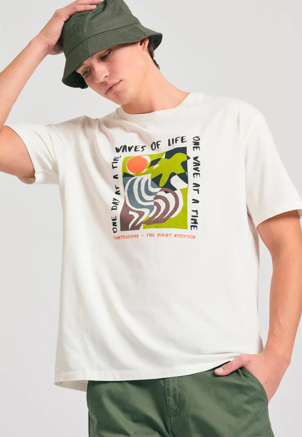 Relaxed fit t-shirt με abstract frame τύπωμα - Funky Budha