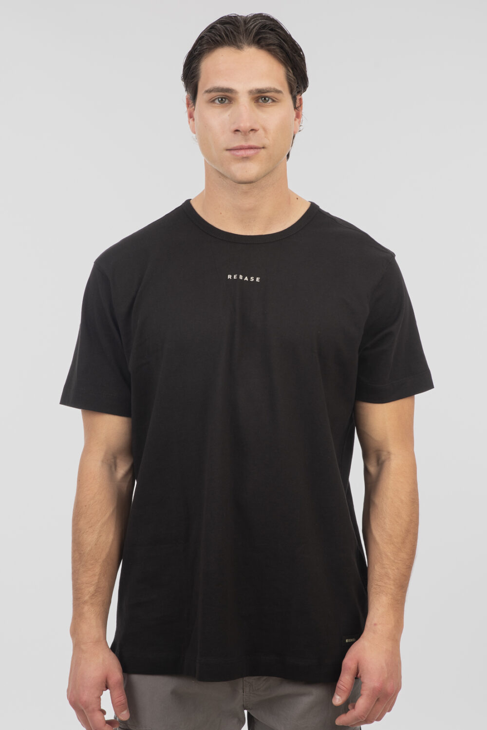 T-Shirts with Side Slits Relaxed Fit (Heavy Jersey) - Black - Rebase
