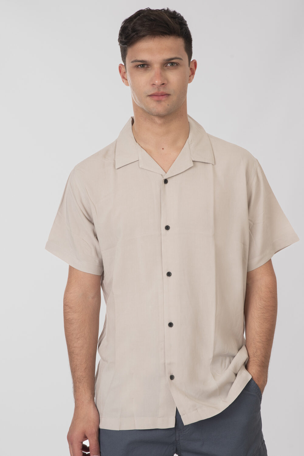 Shirts with Byron Collar and Short Sleeves - Ice - Rebase
