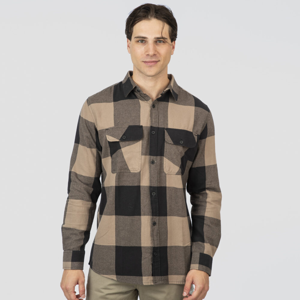 Shirts Fannel- BLACK BEIGE