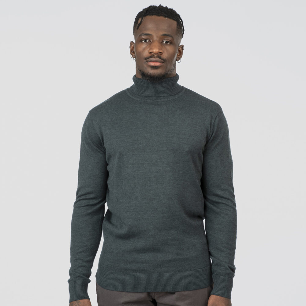 Knits Turtle Neck- FOREST GREEN MELANGE