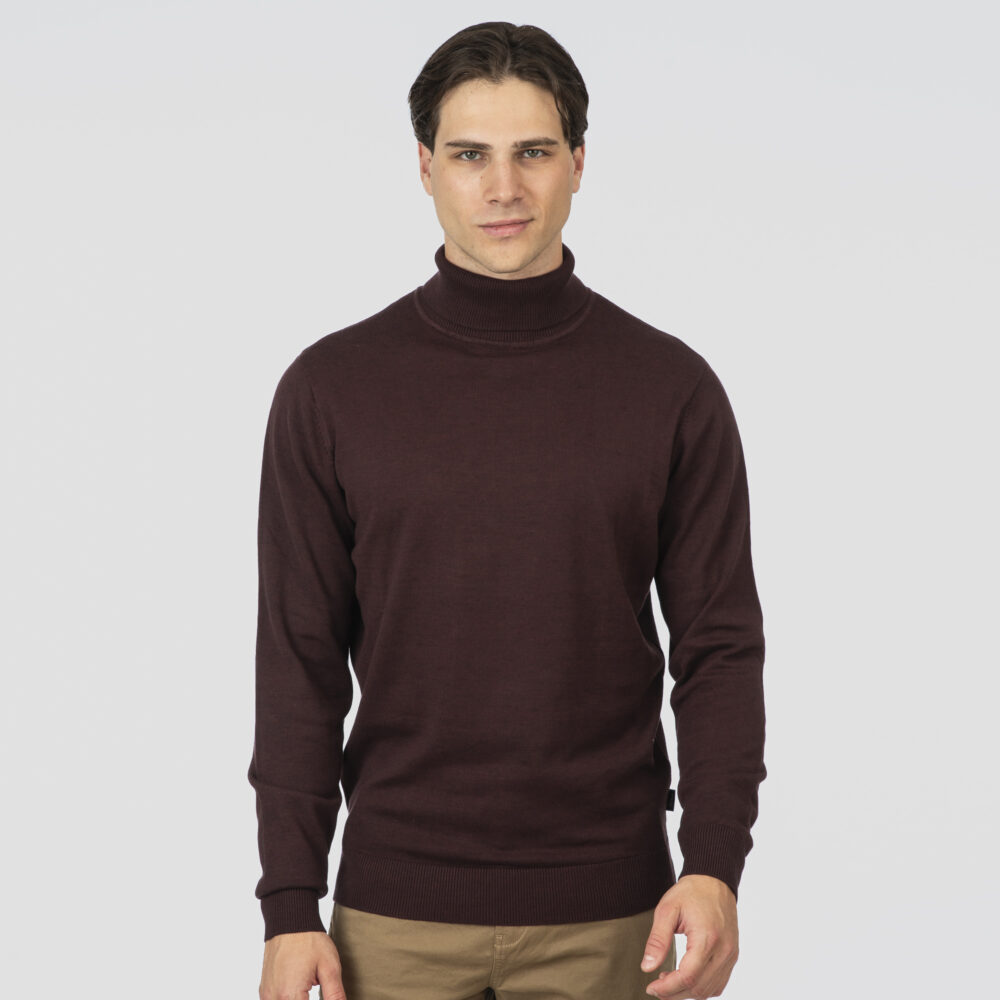 Knits Turtle Neck- BORDEAUX MELANGE