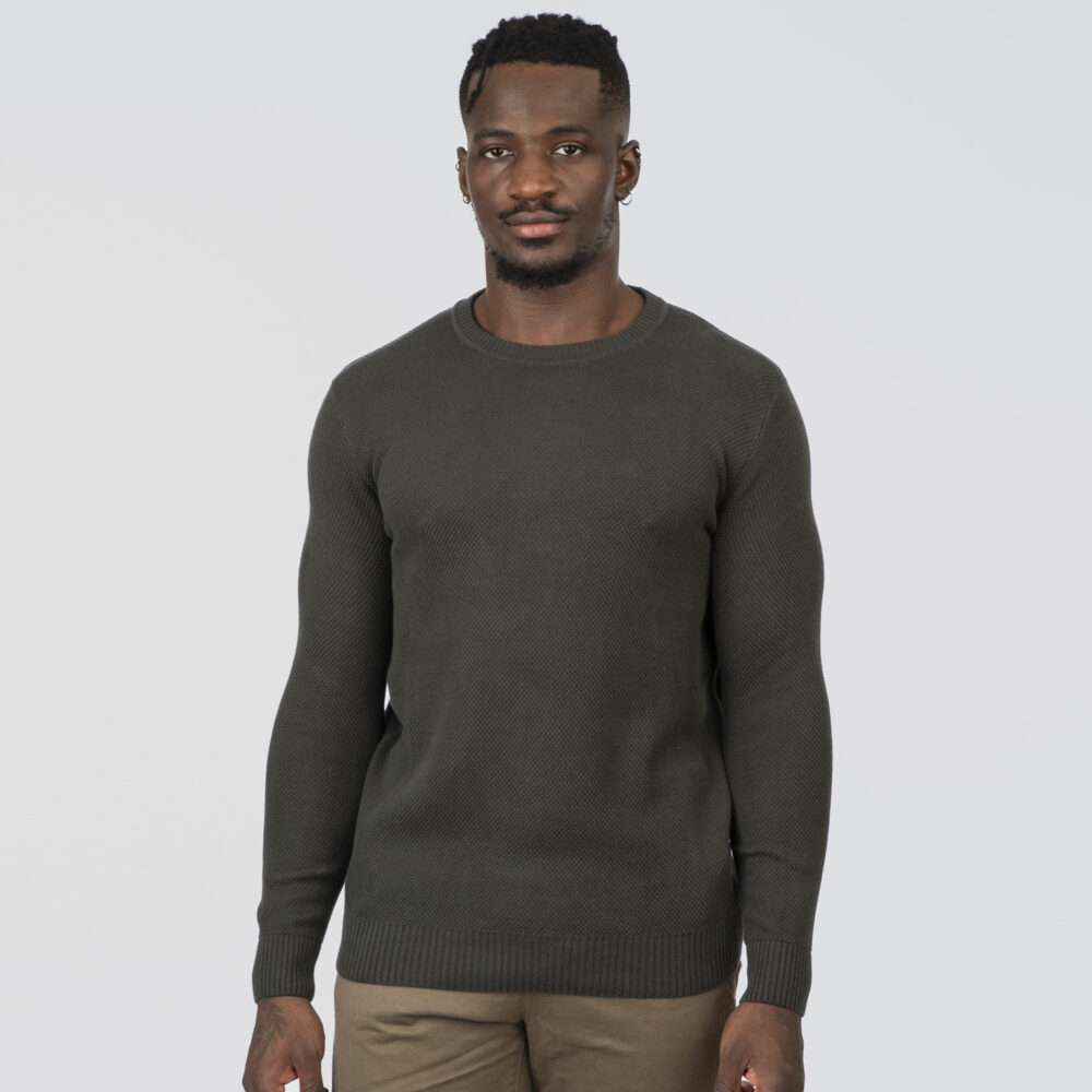 Knits Crewneck (Special Yarn)- DARK GREEN