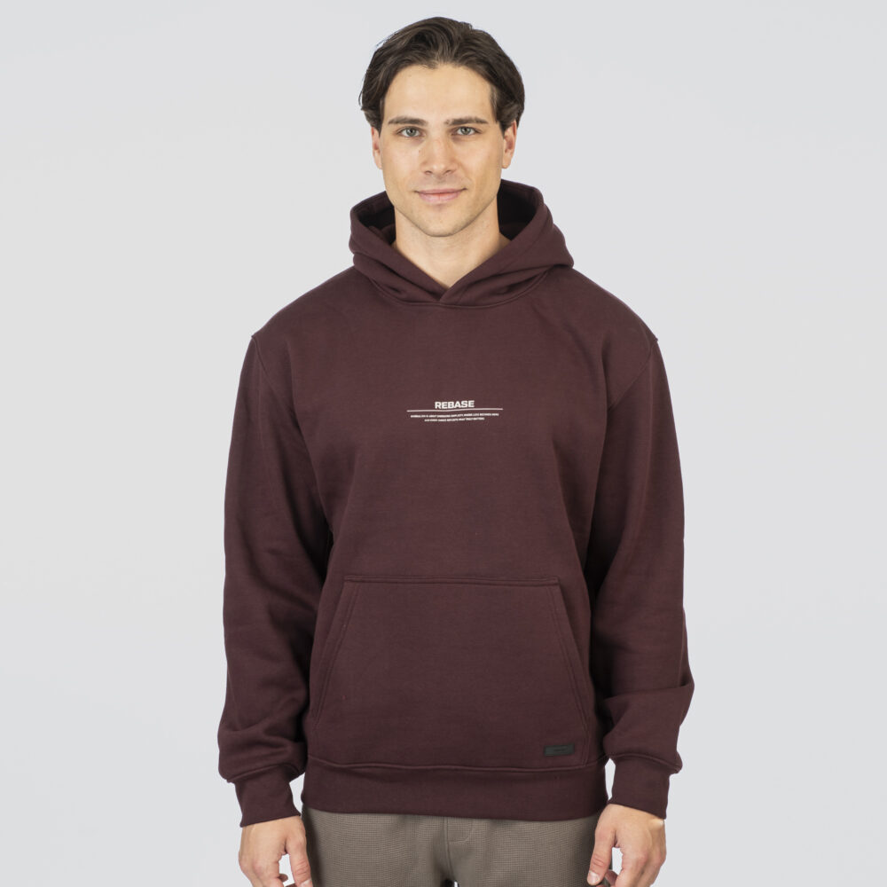 ΦΟΥΤΕΡ Front Printed with High Density Print (Relaxed Fit) (Brushed Fleece)- BURGUNDY