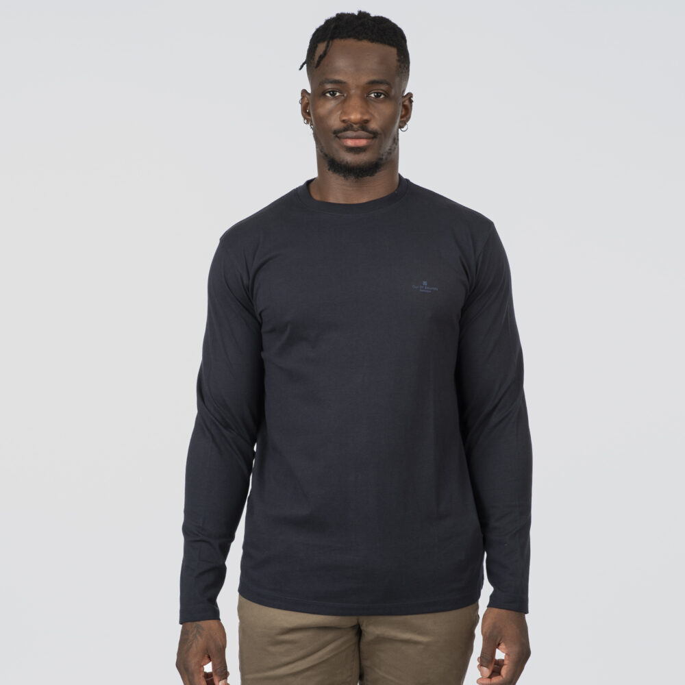 ΜΠΛΟΥΖΑ Longsleeve with Thin High Density Print- NAVY