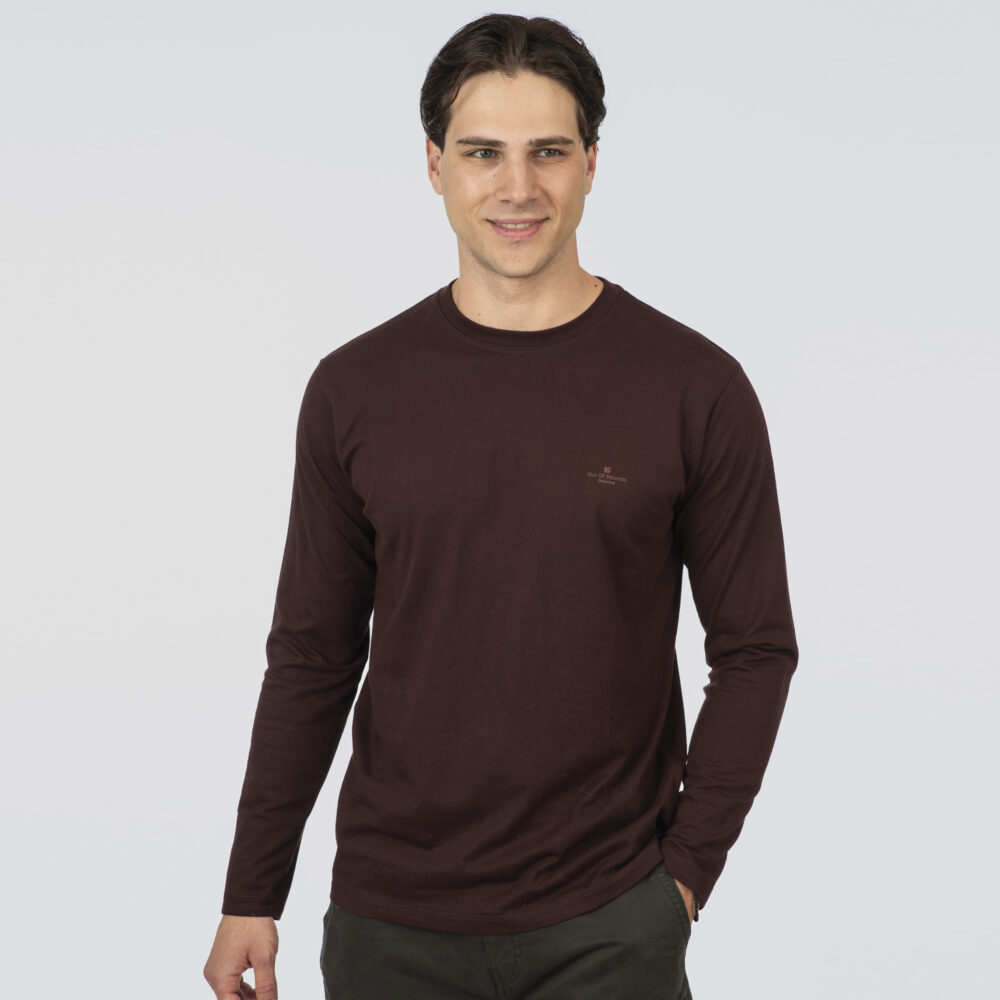 ΜΠΛΟΥΖΑ Longsleeve with Thin High Density Print- PLUM