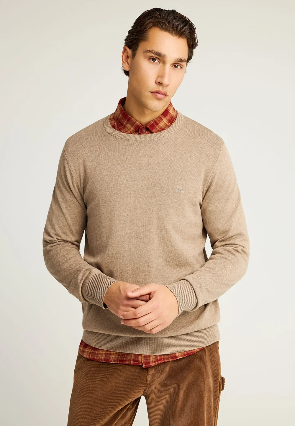 Ανδρικό Πλεκτό με Λαιμόκοψη- LT CIGAR MEL