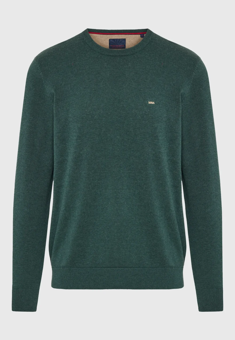 Ανδρικό Πλεκτό με Λαιμόκοψη- PINE GREEN MEL