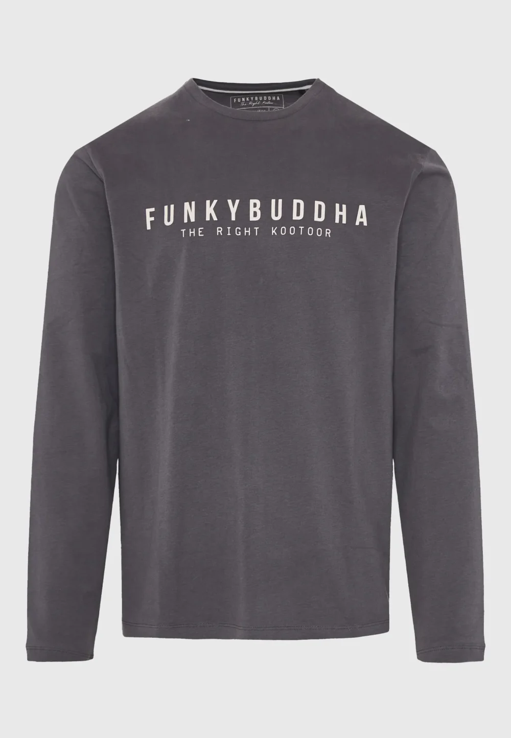 T-shirt με Funky Buddha τύπωμα στο στήθος- DK GREY