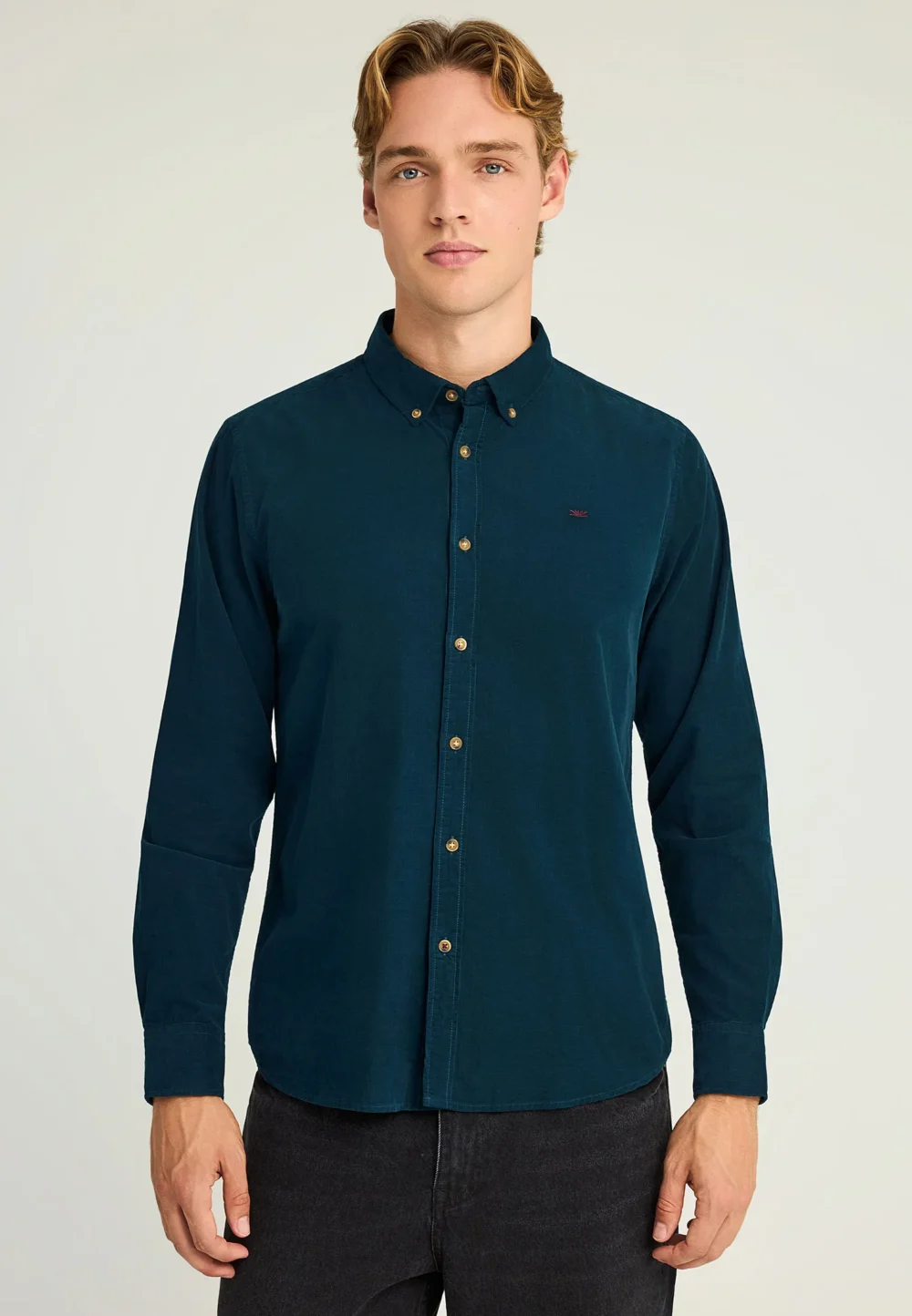 Ανδρικό Πουκάμισο Basic- INDIAN TEAL