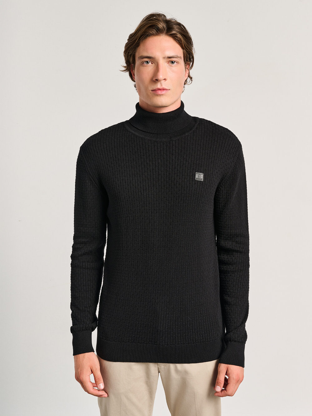 Ανδρική Πλεκτη Μπλούζα Ζιβαγγο- BLACK