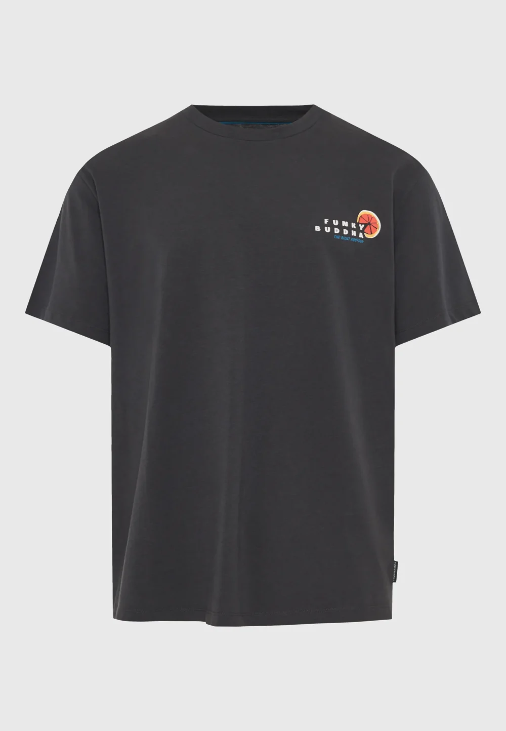 Ανδρικό relaxed t-shirt με τύπωμα στην πλάτη- ANTHRACITE